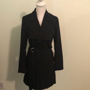 Divided Black Trench Coat